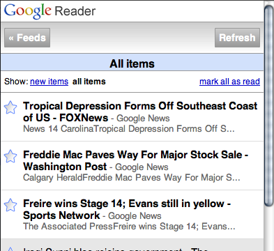 Google Reader index page on /i reader-index-i Google Reader Confuses N95 with iPhone